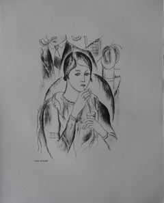 Kate : Drinking Woman - Stone lithograph, 1930