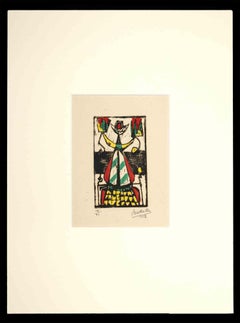 Abstract Composition - Original Etching by Jean Bertholle - 1952