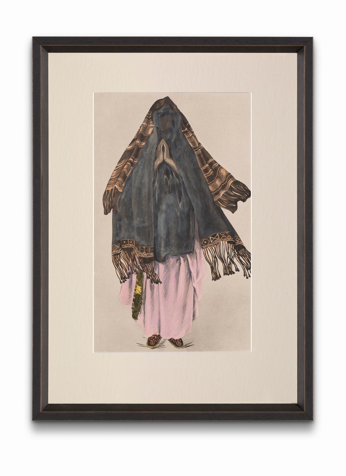 Jean Besancenot Portrait Print - "Woman Of Tagmout (Singing the Ahwash)" from "Costumes of Morocco"