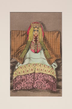 « Femme de l'Imerrhane » de « Costumes of Morocco », gouache sur papier