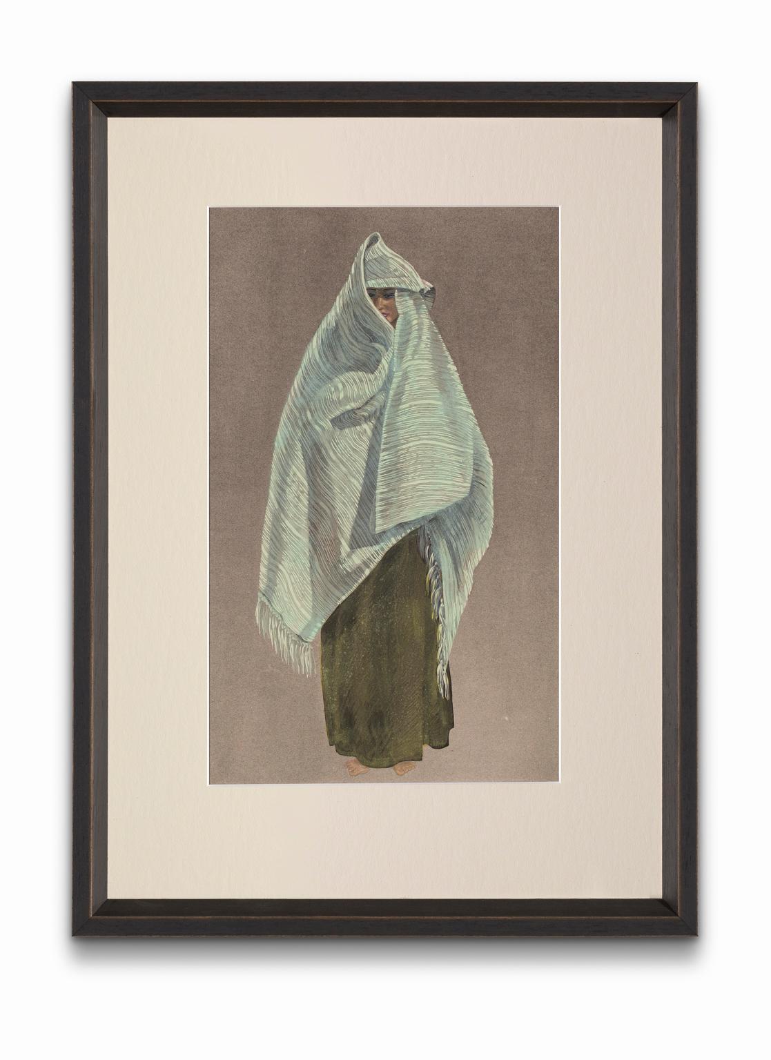 Jean Besancenot Portrait Print - "Woman of Tiznit Wearing the Amendil", from "Costumes of Morocco"