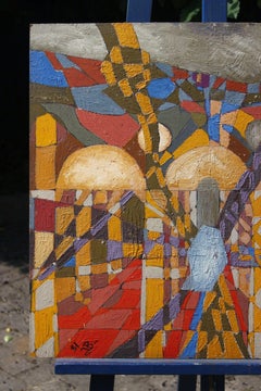 Jean Besnard (1922-2007) Pintura abstracta óleo sobre tabla, Francia 1981