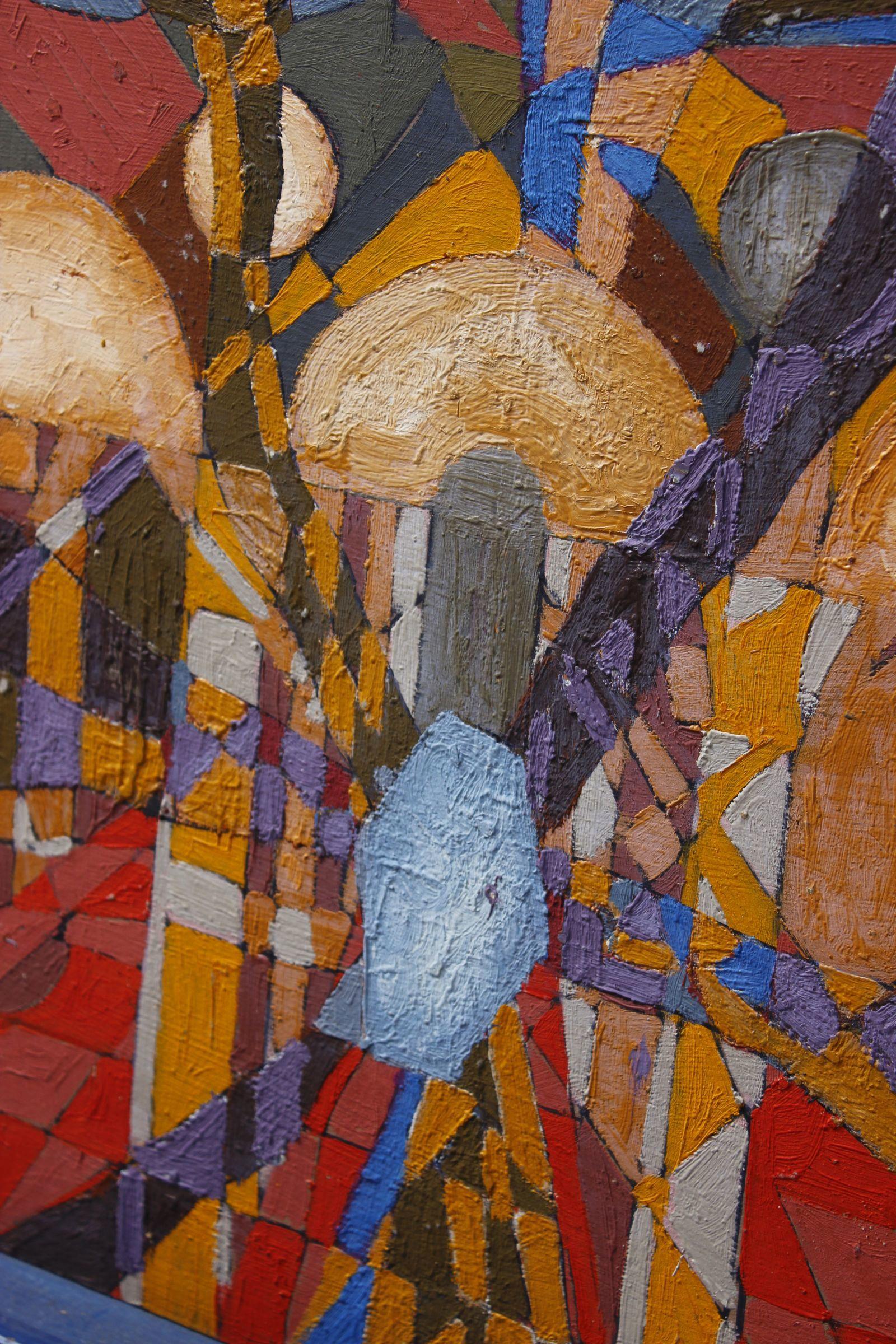 Jean Besnard (1922-2007) Abstraktes Gemälde Öl auf Tafel, Frankreich 1981 (Gemalt) im Angebot