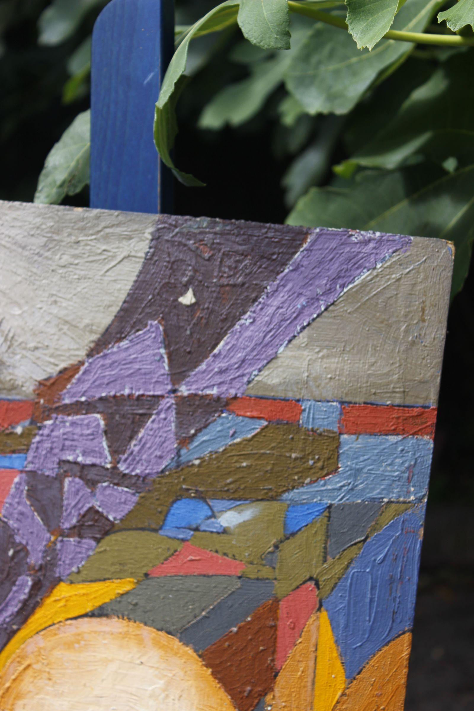 Jean Besnard (1922-2007) Abstraktes Gemälde Öl auf Tafel, Frankreich 1981 (Ende des 20. Jahrhunderts) im Angebot