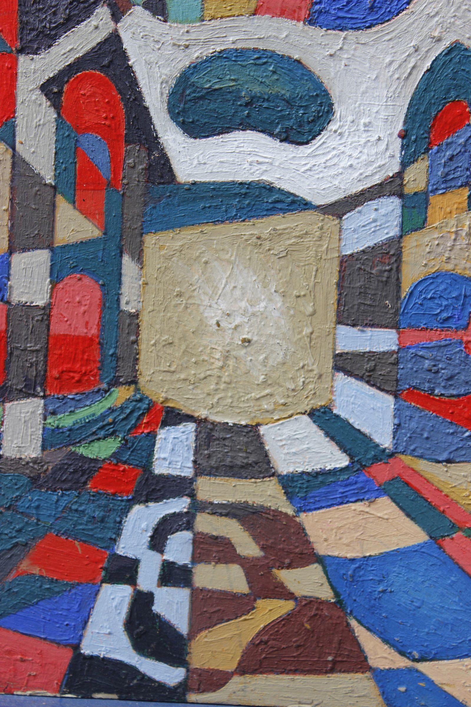 Jean Besnard (1922-2007) Abstraktes Gemälde Öl auf Tafel, Frankreich 1983 (Französisch) im Angebot