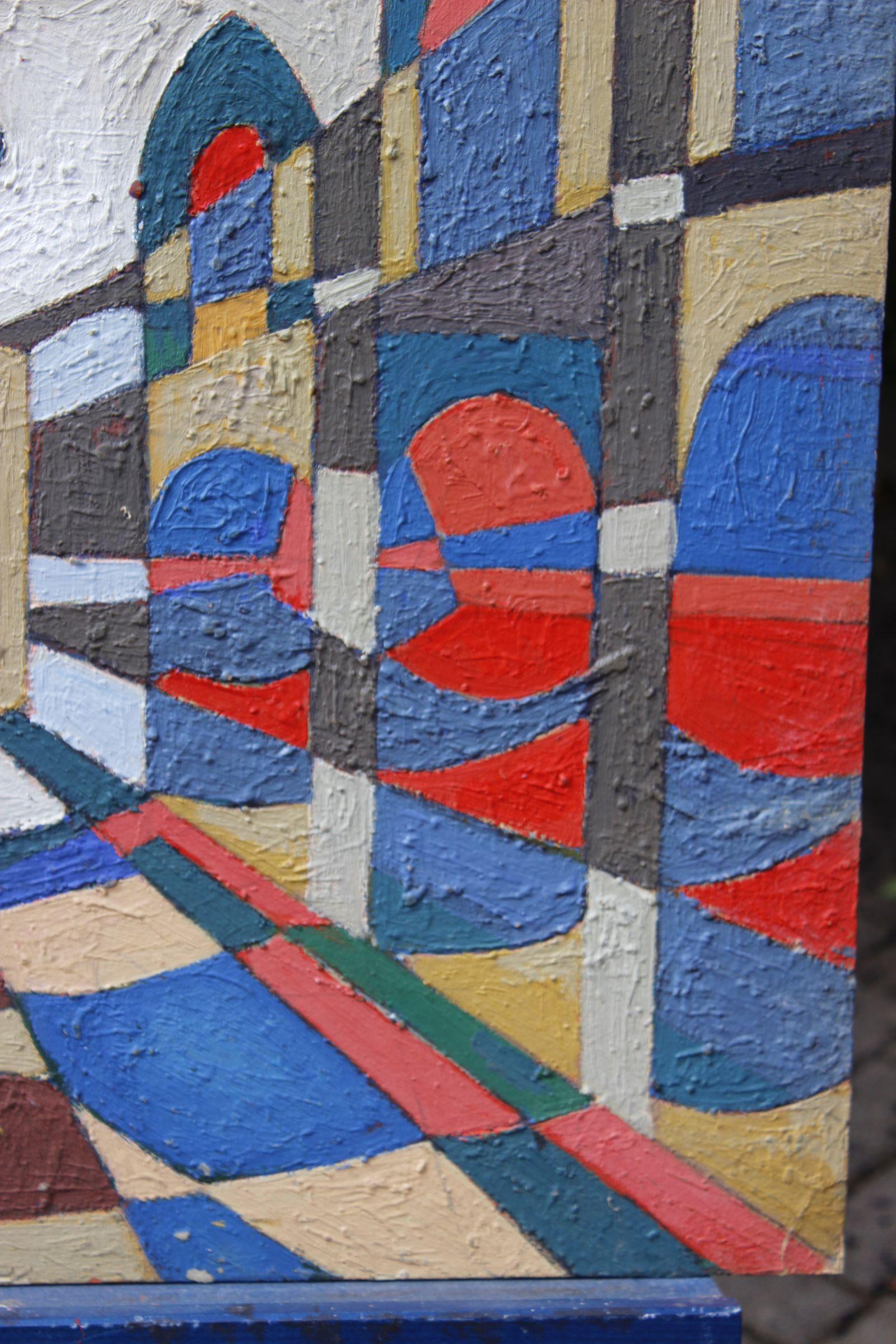 Jean Besnard (1922-2007) Abstraktes Gemälde Öl auf Tafel, Frankreich 1983 (Gemalt) im Angebot