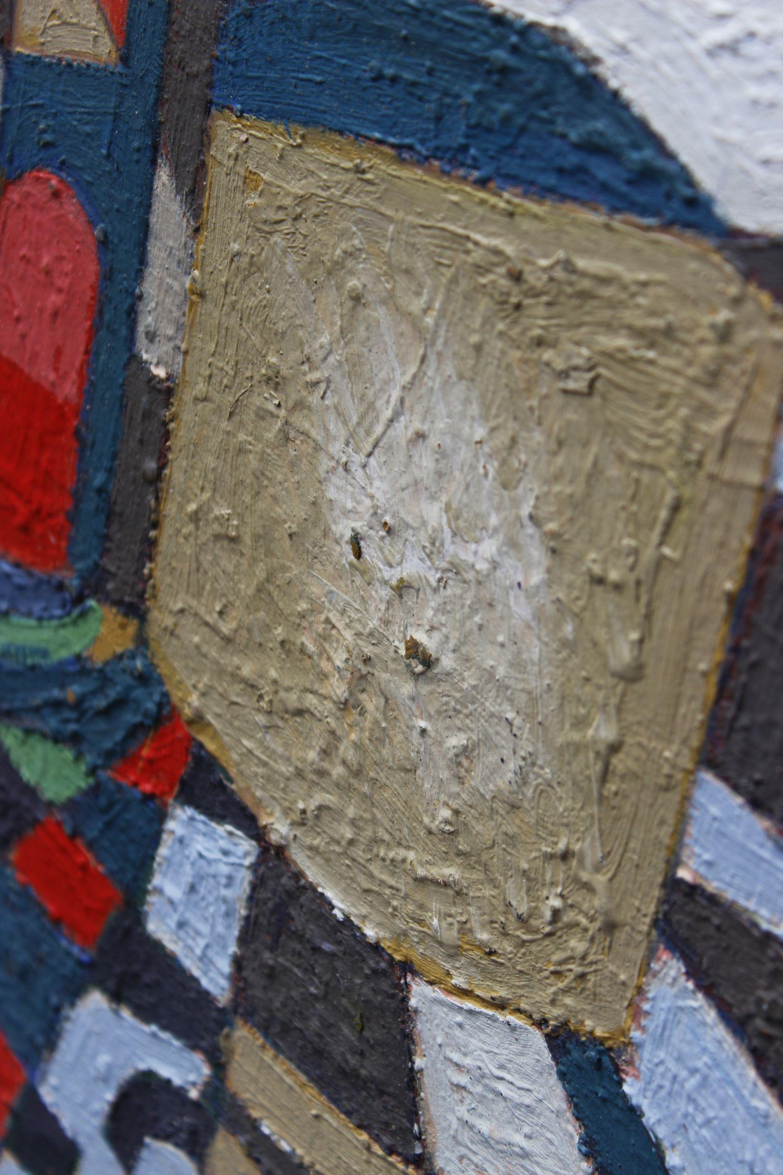 Jean Besnard (1922-2007) Abstraktes Gemälde Öl auf Tafel, Frankreich 1983 im Angebot 1