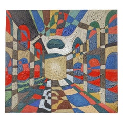 Jean Besnard (1922-2007) Abstract painting oil on panel, France 1983 Jean Besnard (1922-2007) Abstract painting oil on panel, France 1983