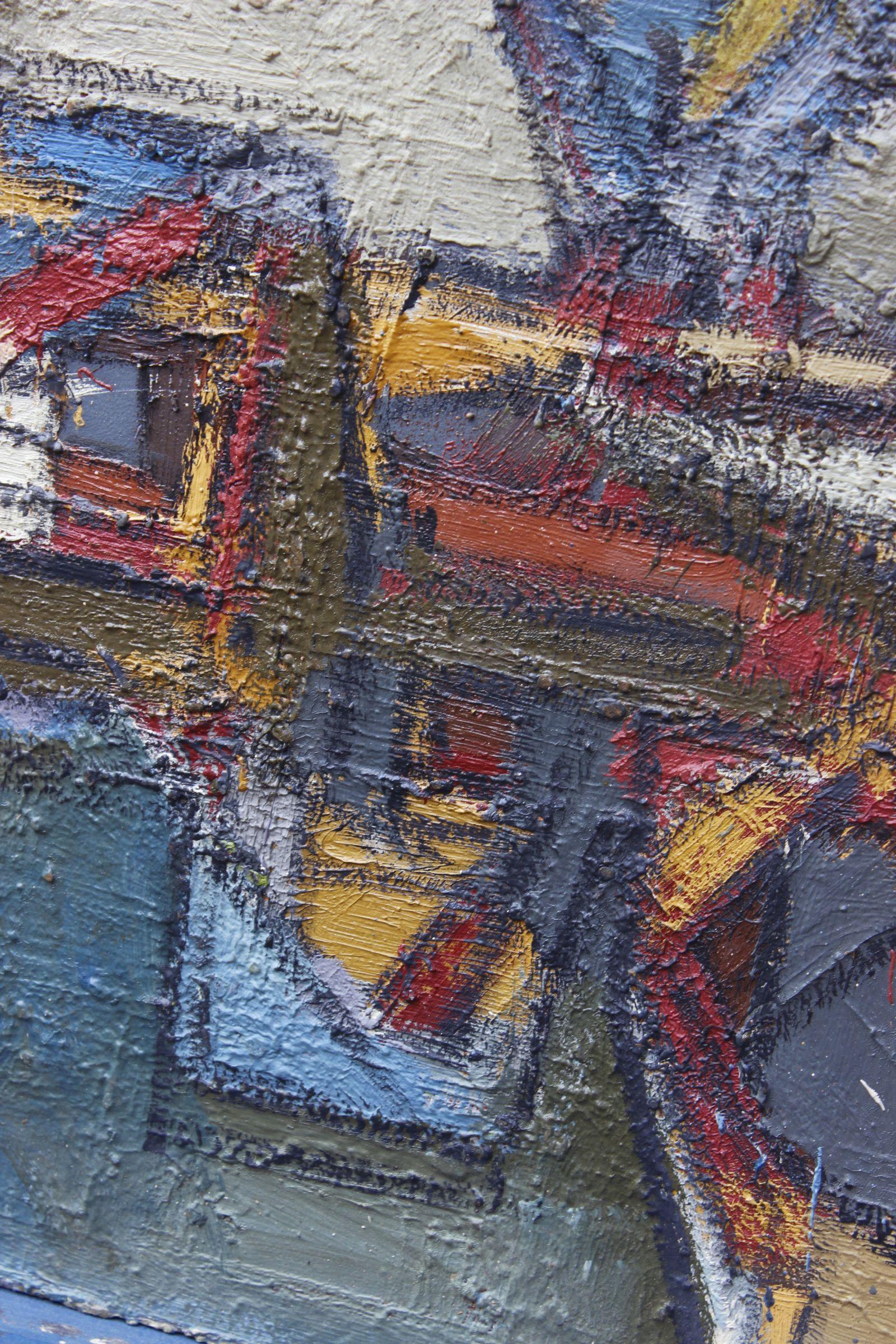 Jean Besnard (1922-2007) Peinture constructiviste huile sur panneau, France 1972 Bon état - En vente à STRASBOURG, FR