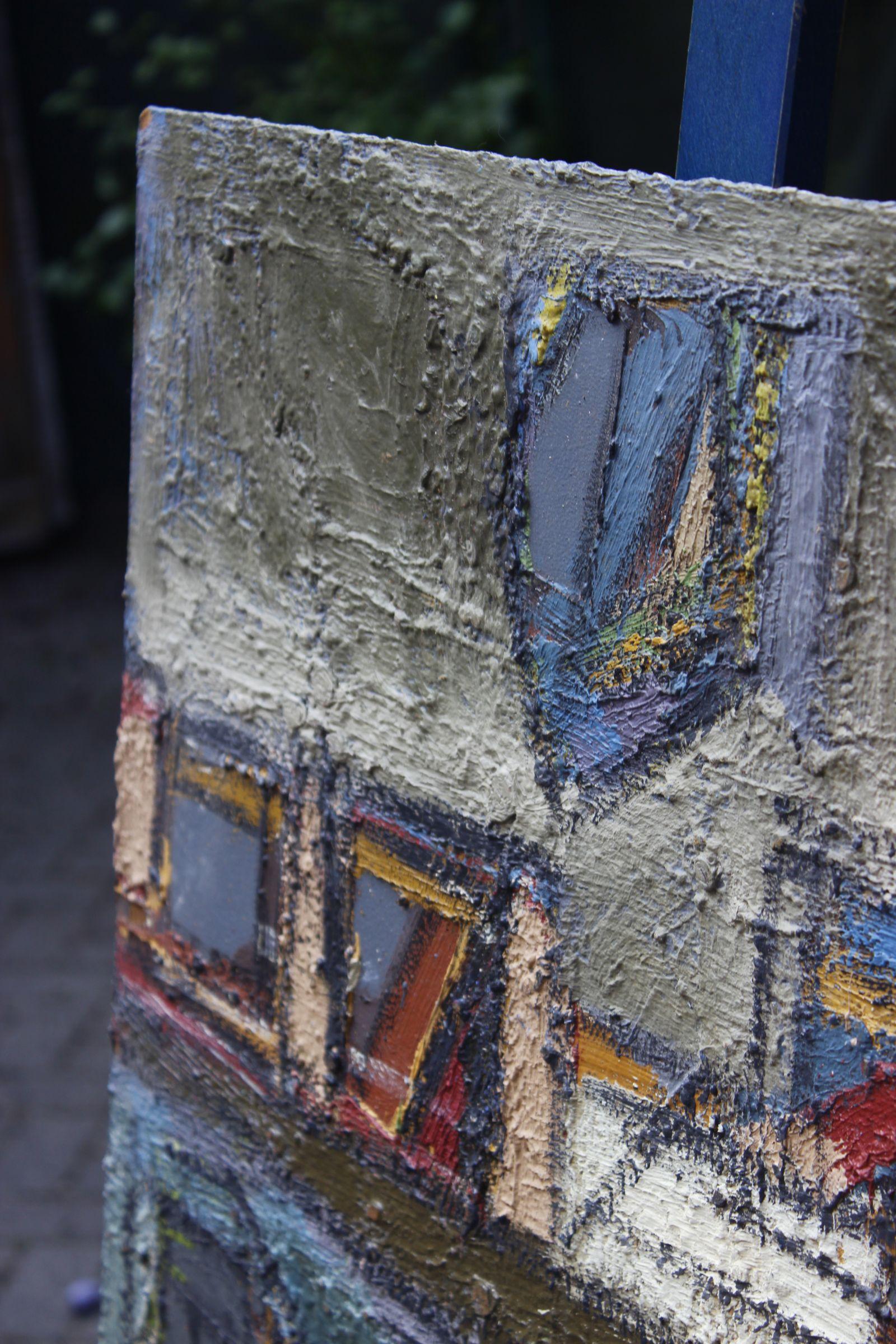 Fin du 20e siècle Jean Besnard (1922-2007) Peinture constructiviste huile sur panneau, France 1972 en vente