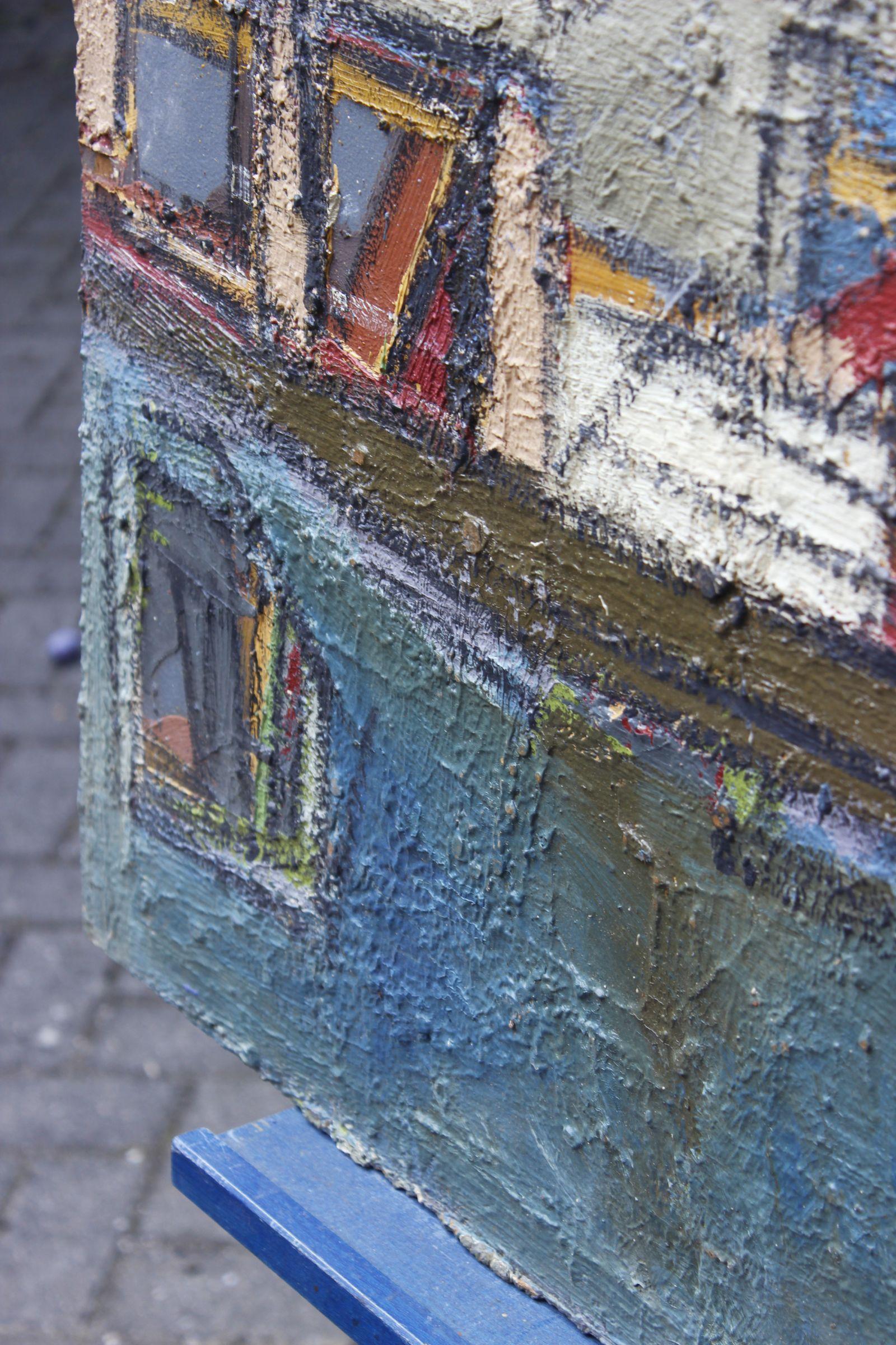 Jean Besnard (1922-2007) Peinture constructiviste huile sur panneau, France 1972 en vente 1