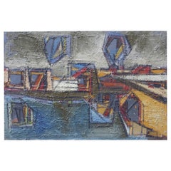 Jean Besnard (1922-2007) Constructivist painting oil on panel, France 1972