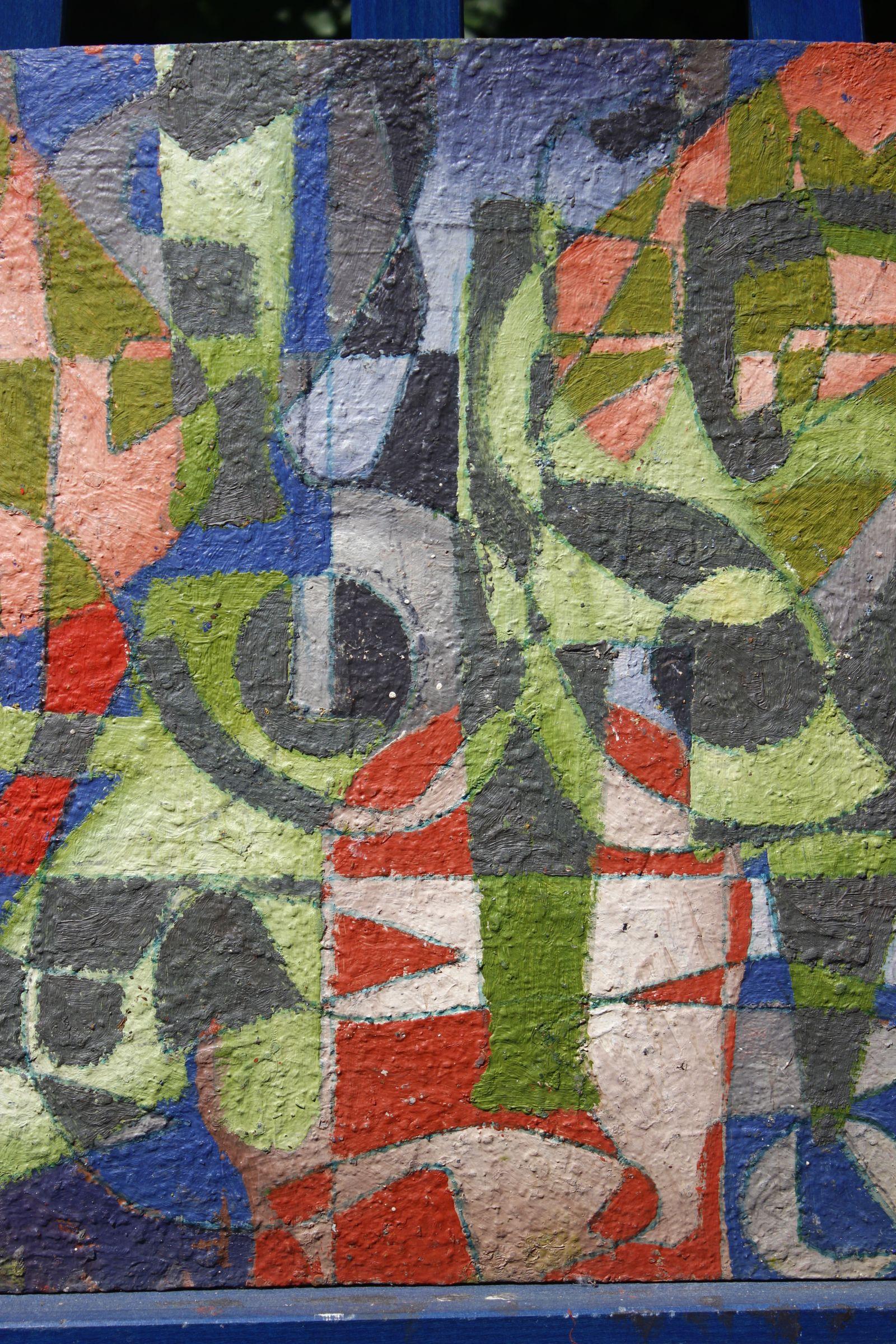 Jean Besnard (1922-2007) Öl auf Tafel Geometrische Abstraktion Op Art 1980er Jahre (Französisch) im Angebot