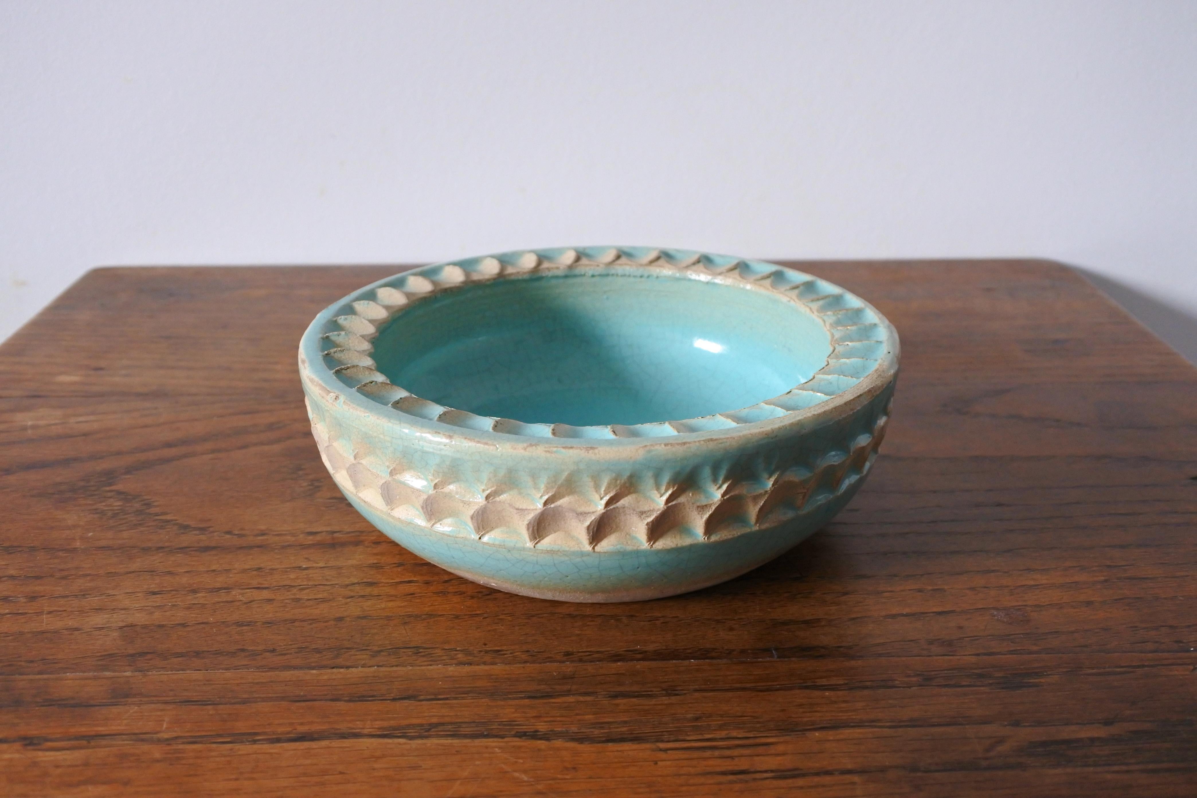 Mid-20th Century Jean Besnard Art Deco Ceramic Dish, France, 1930s For Sale