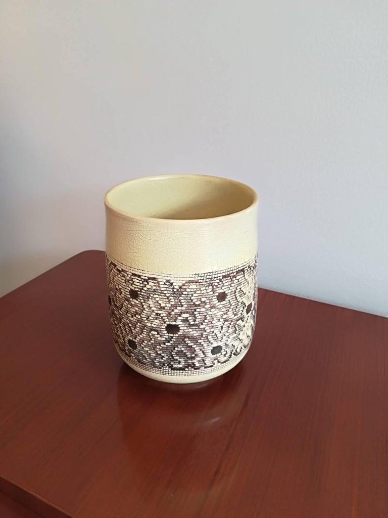 French Jean Besnard Art Deco Ceramic Vase, circa 1932 For Sale