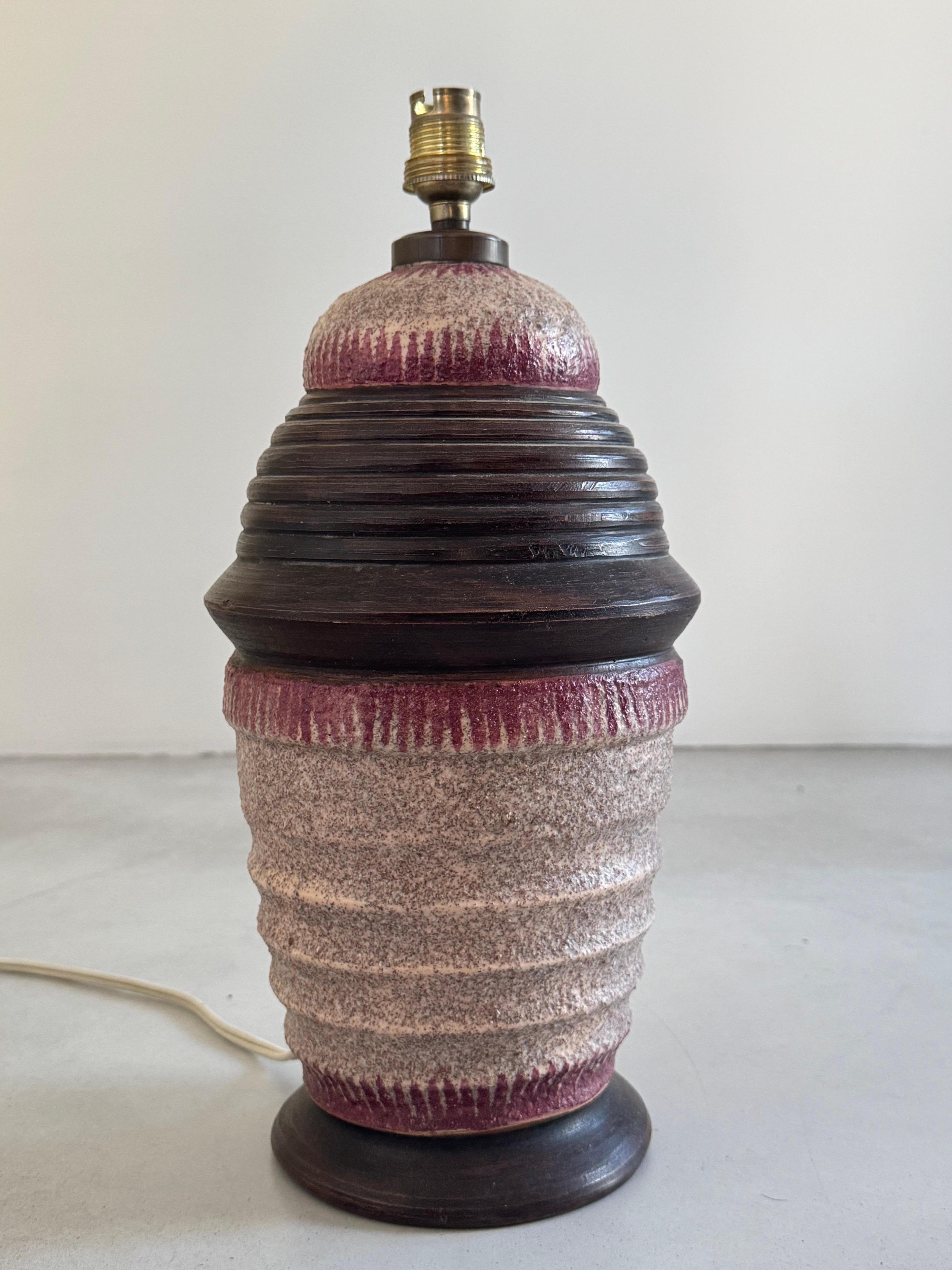Jean Besnard attribué à, Lampe en céramique émaillée, époque Art Déco, France circa 1930 en vente 9