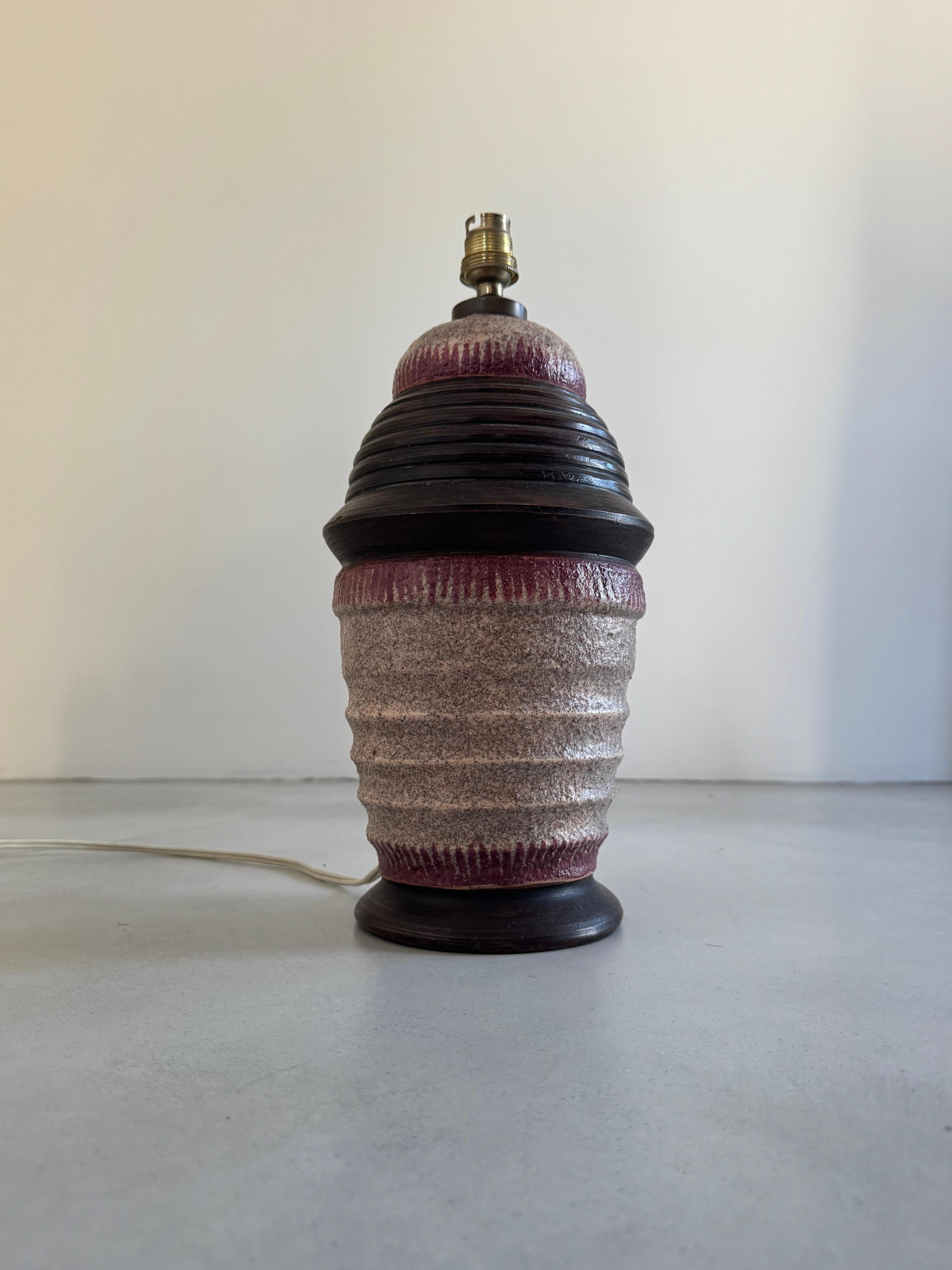 Jean Besnard attribué à, Lampe en céramique émaillée, époque Art Déco, France circa 1930 en vente 11