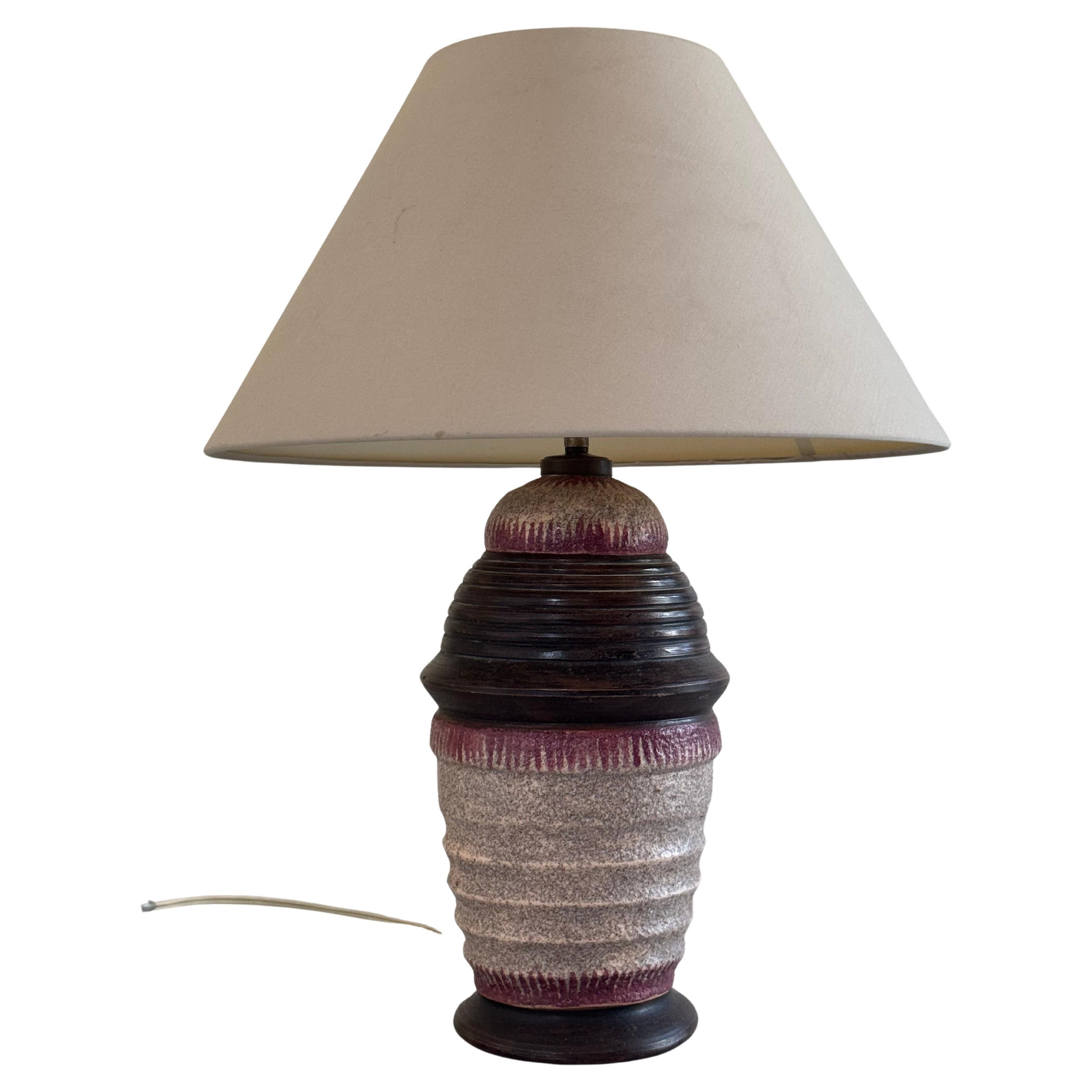 Jean BESNARD attribued to, Glazed ceramic lamp, Art Deco era, France circa 1930s