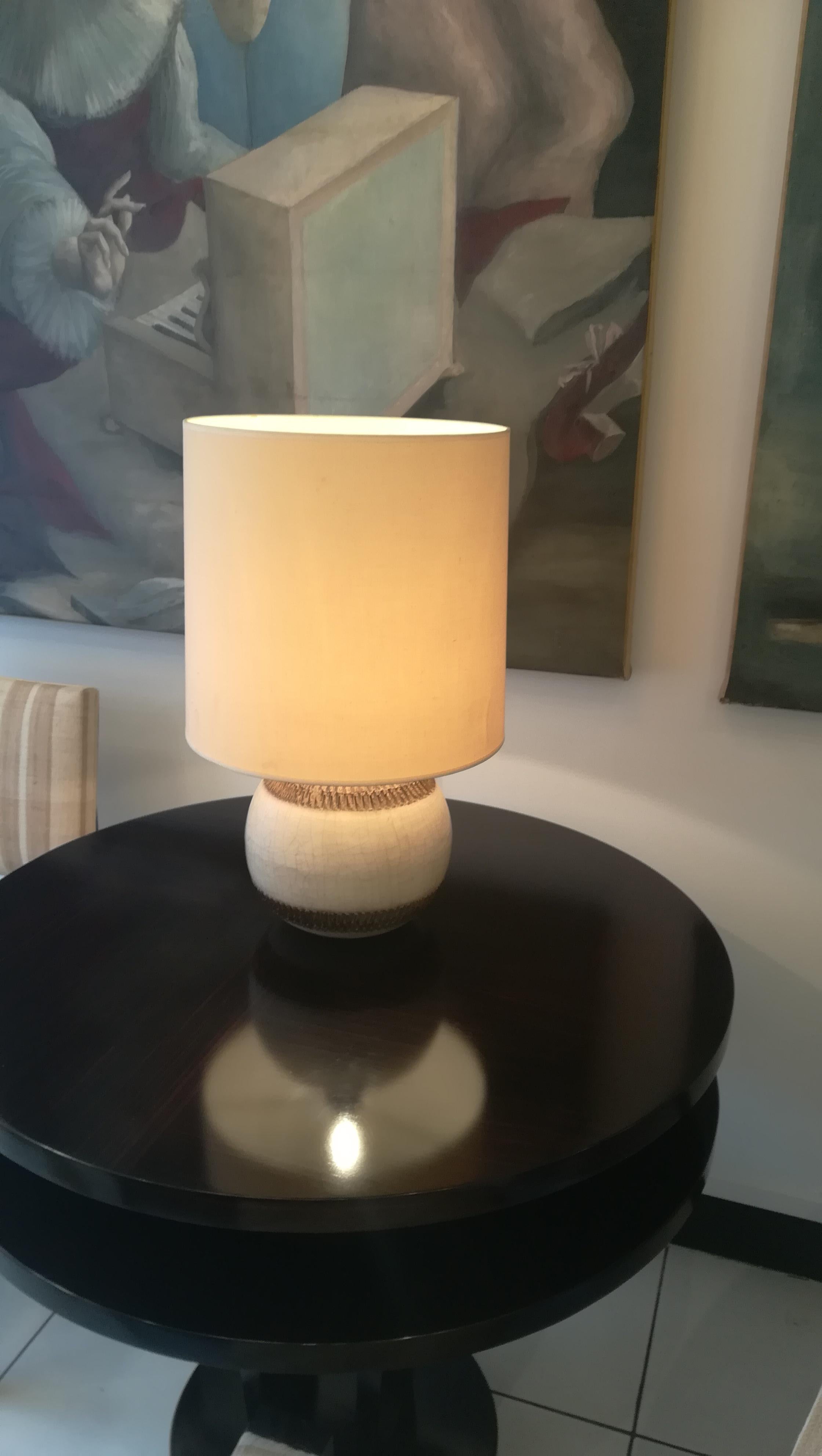 Jean Besnard Ceramic Table Lamp circa 1930, Signed In Excellent Condition In Saint-Ouen, FR