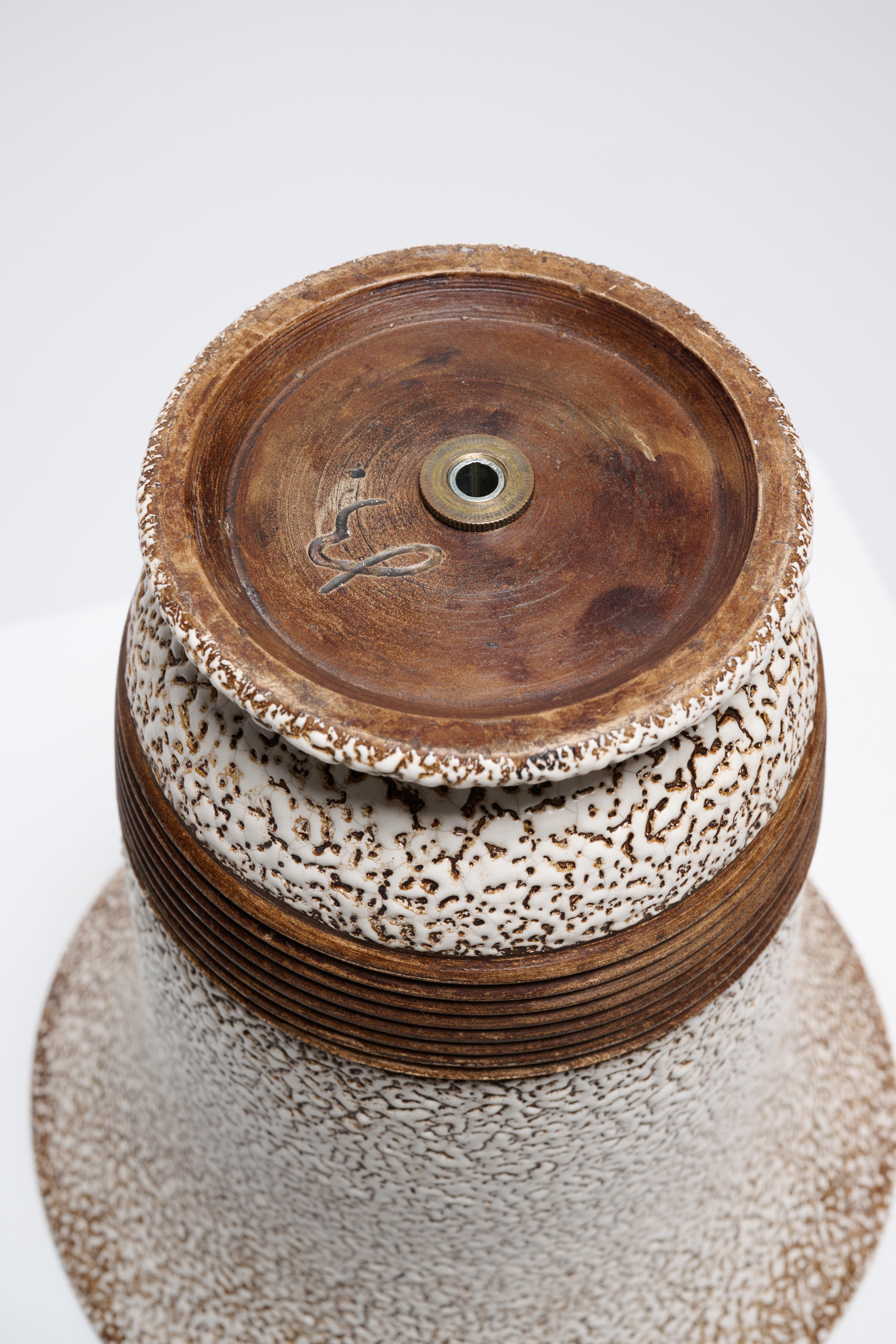 Jean Besnard, Ceramic Table Lamp, France, 1930s In Good Condition For Sale In New York, NY
