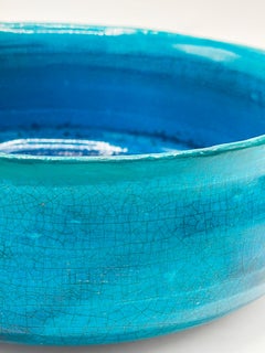 Jean Besnard Crackled Turquoise Glazed Pottery bowl