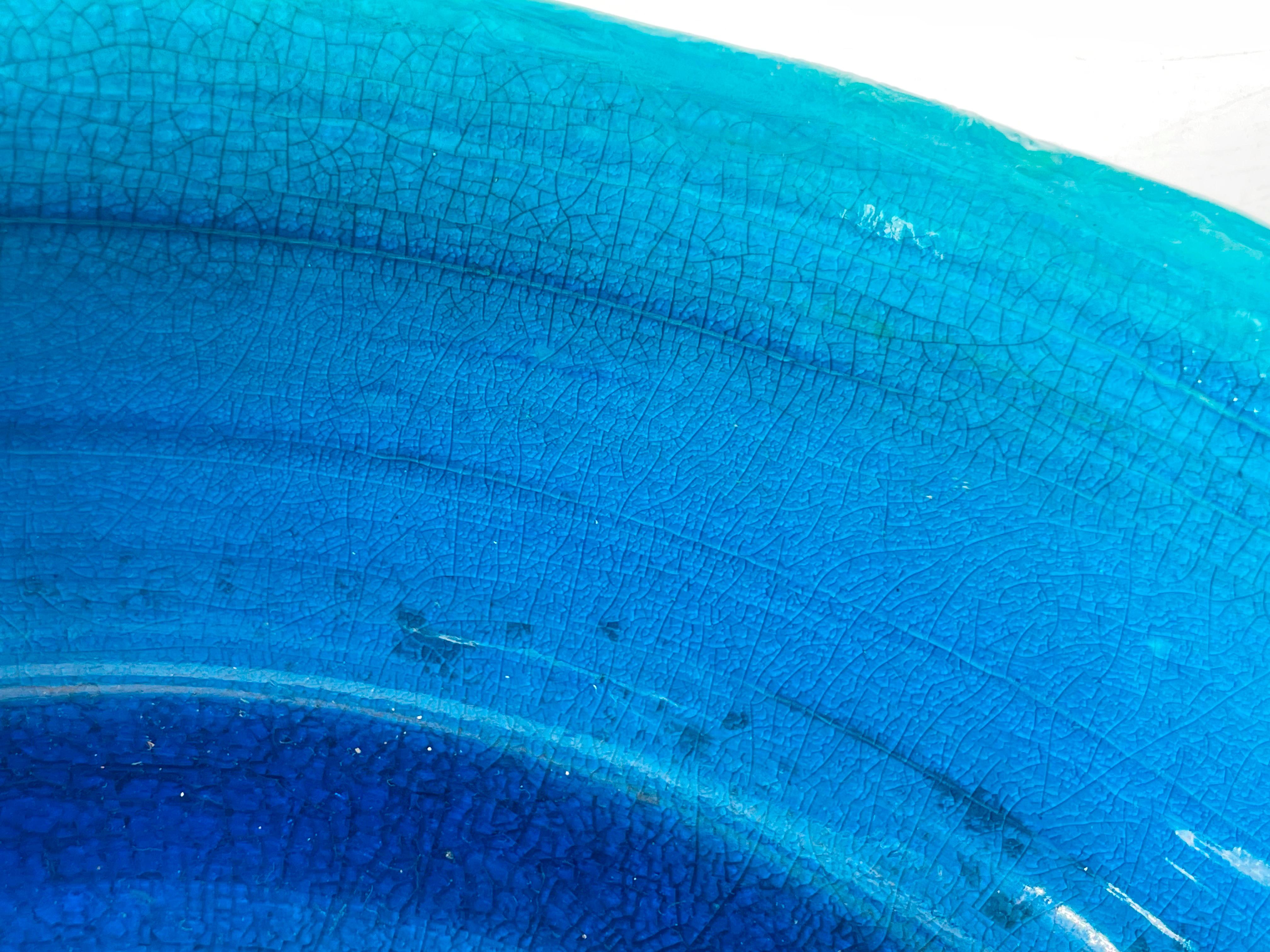 Art Deco Jean Besnard Crackled Turquoise Glazed Pottery bowl For Sale