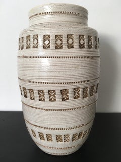 Jean Besnard Large Glazed Ceramic Vase, Africanist Style, French, 1930s
