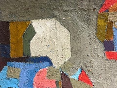 Amazing Mid 20th Century Cubist Abstract Cubist Oil Painting Listed Artist