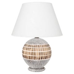 Jean Besnard Stil Art Deco Braun/Weiß Lampe, Primavera, Frankreich, um 1930