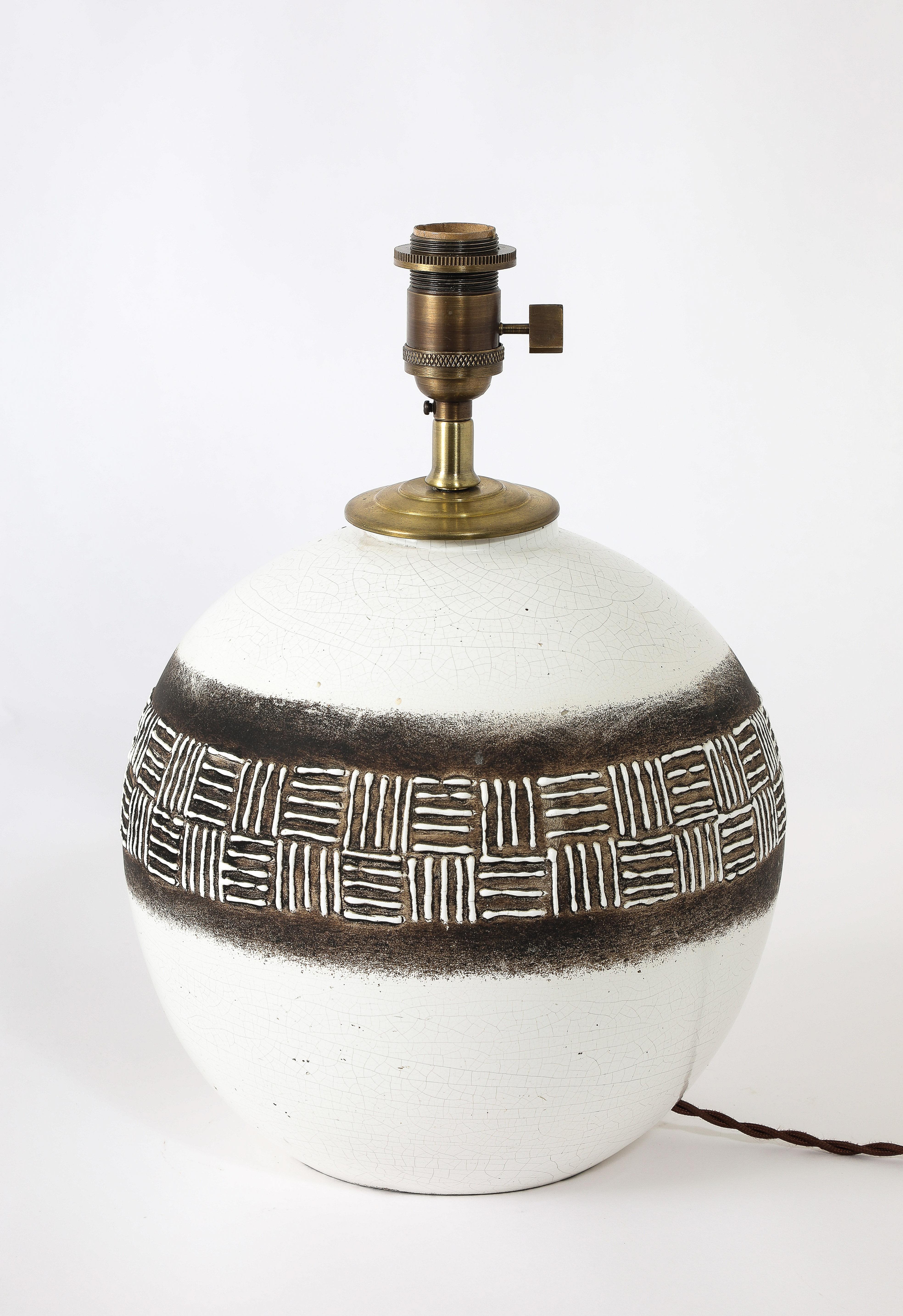 Ceramic Jean Besnard Table Lamp, France 1950's For Sale