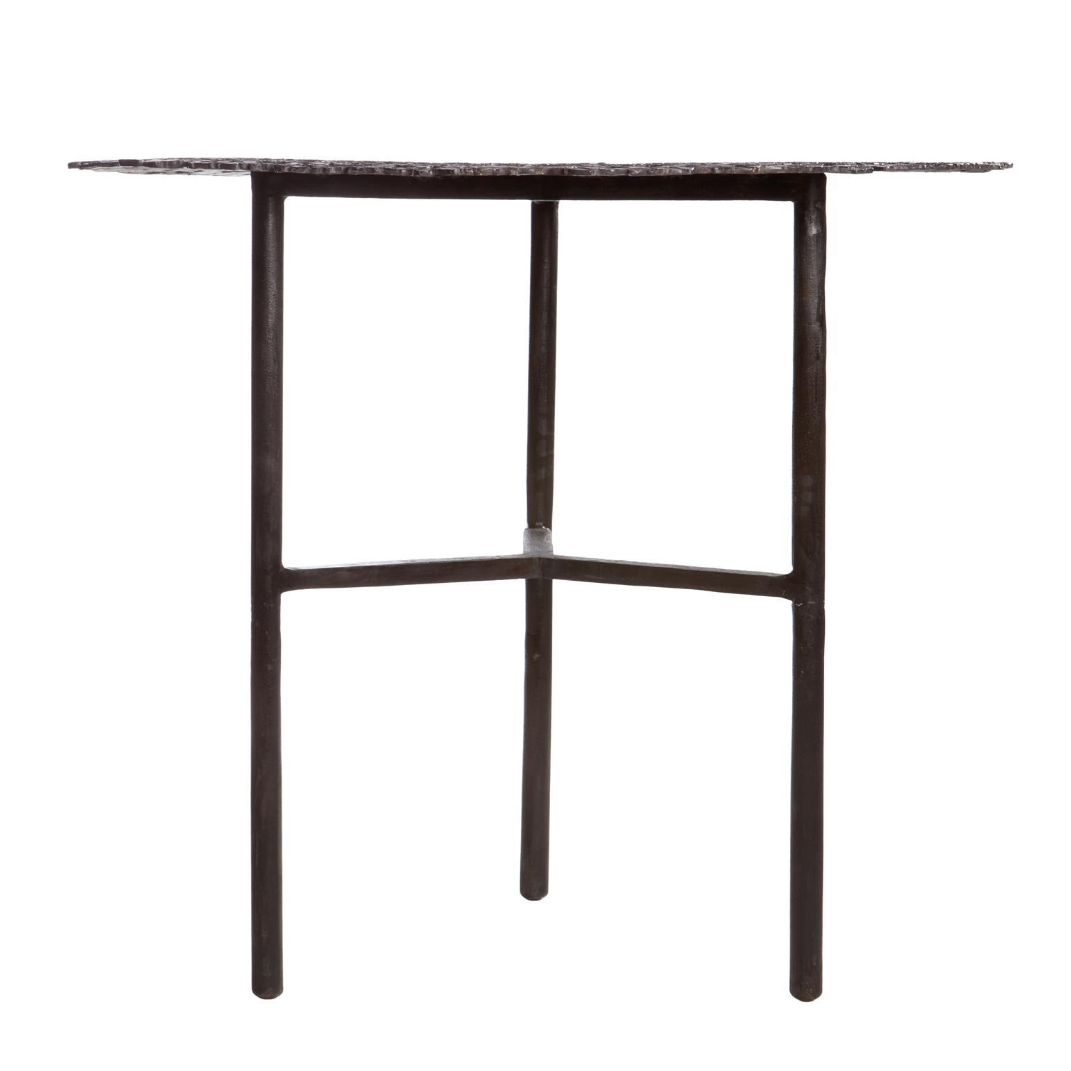 Jean Black Patina Bronze Side Table by Fred and Juul In New Condition For Sale In Geneve, CH