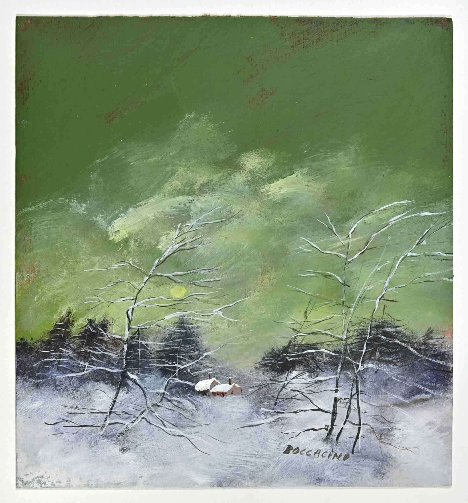 The Storm is a modern artwork by Jean Boccacino in the early 20th century.

Hand-signed on the lower.

Guache and oil painting.

Good conditions.

Beautiful poetic artwork with movement and witness of snow created through delicate deft strokes.