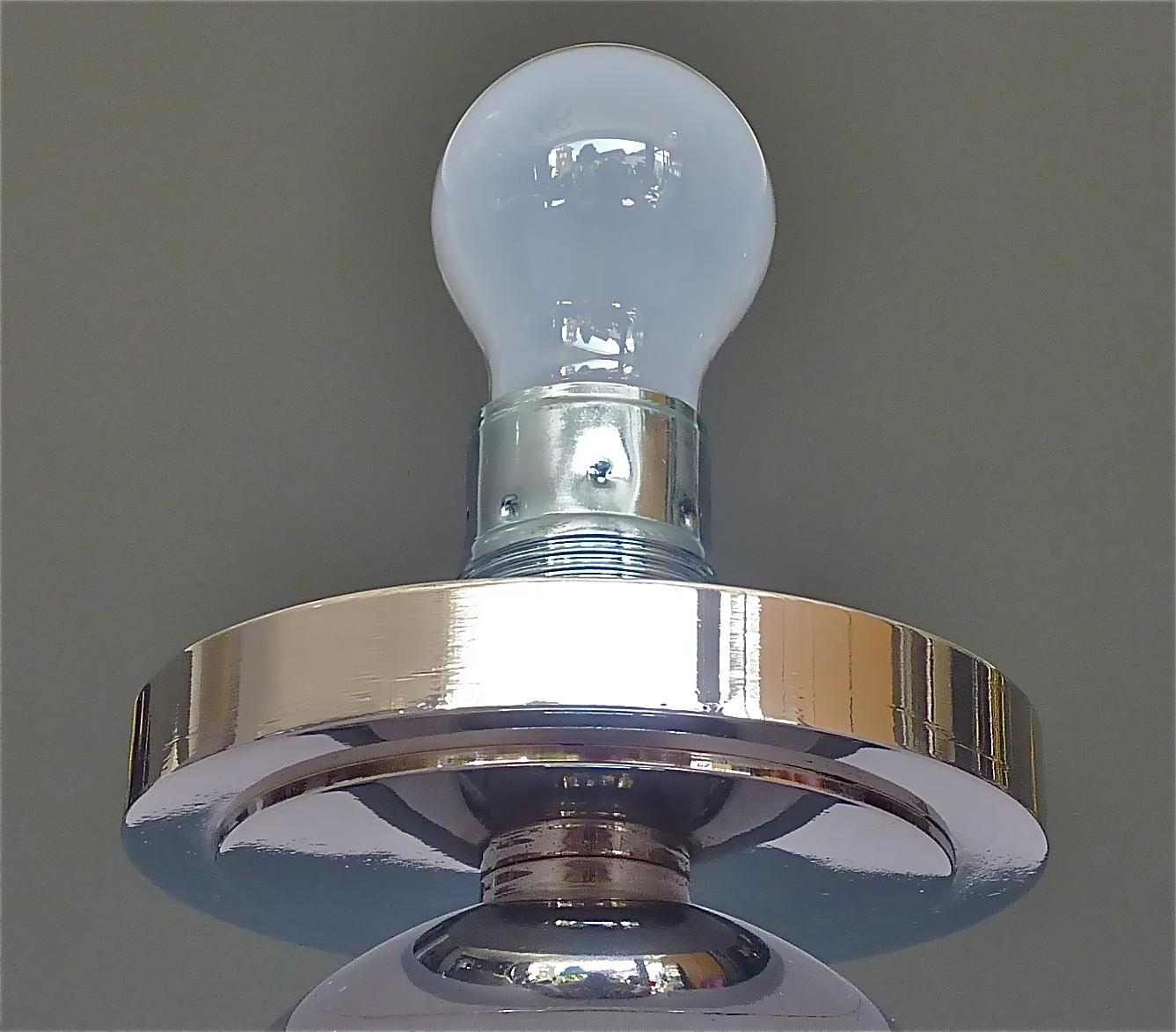 Lampe de bureau moderniste Jean Boris Lacroix chromée avec tube en verre Perzel Desny, années 1930 en vente 8