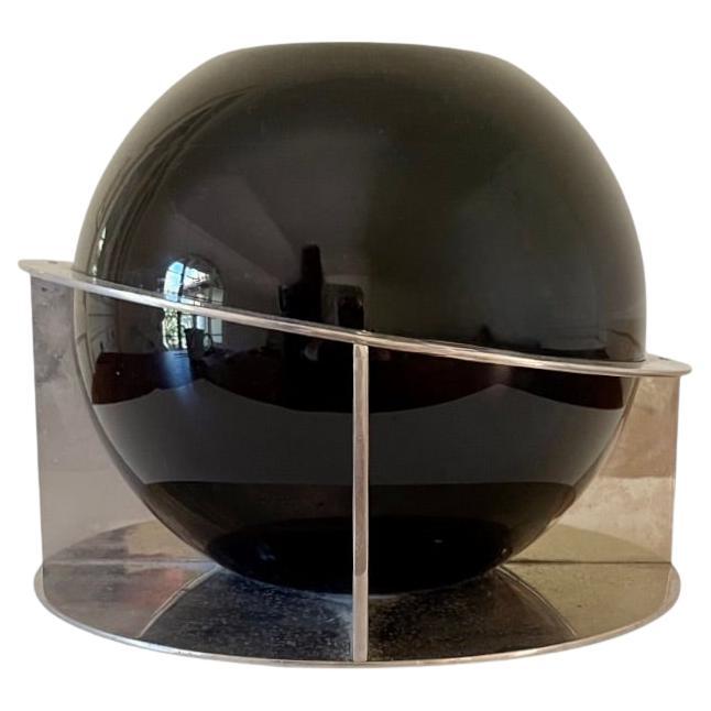 Jarrón de opalina negra y níquel Jean Boris Lacroix circa 1930 en venta