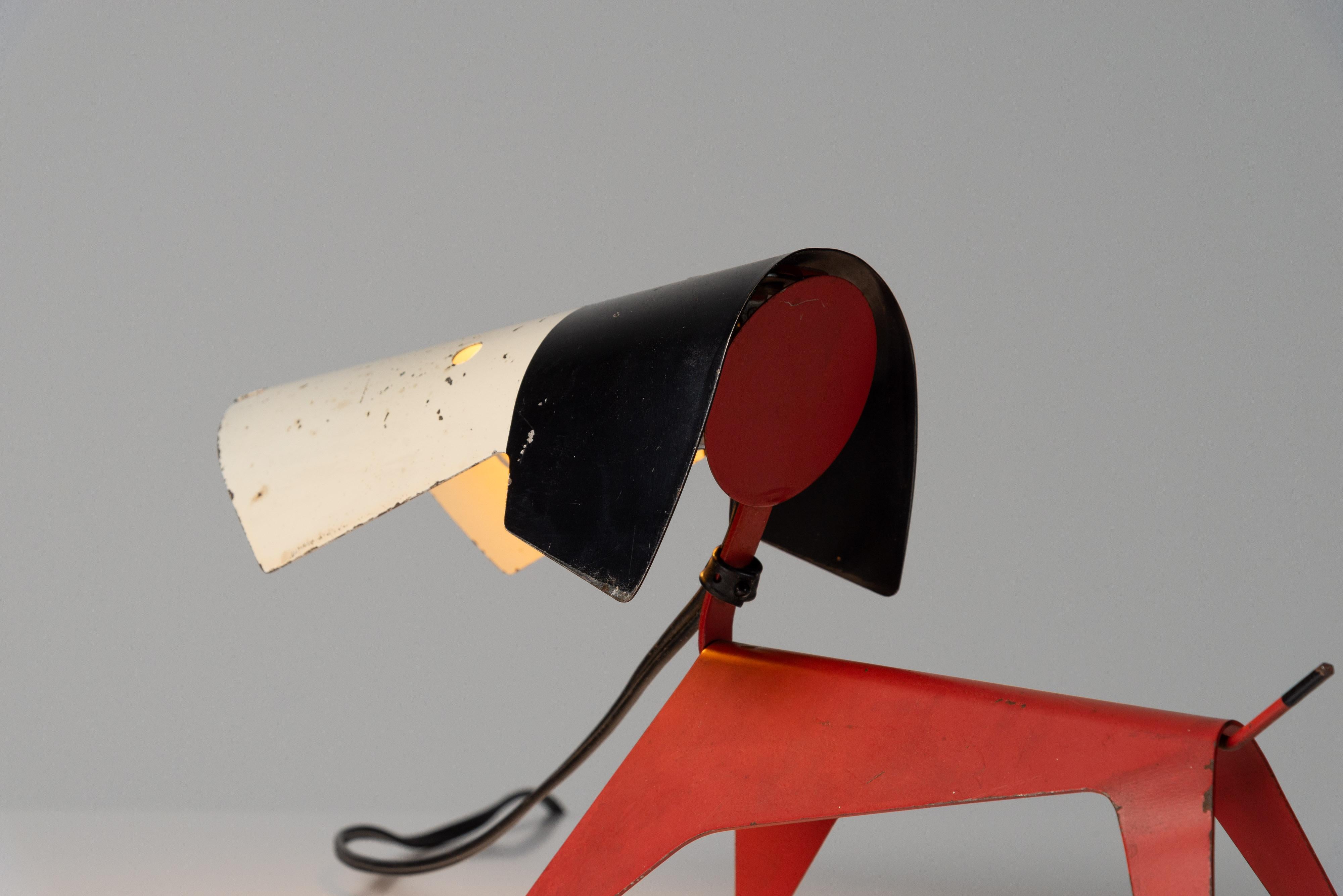 Jean Boris Lacroix dog table lamp Disderot France 1950 For Sale 5