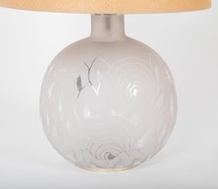 Lampada in vetro acidato di forma arrotondata Jean Boris Lacroix