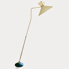 Jean Boris Lacroix Rotating Floor Lamp, Brass & Metal, 1950