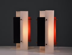 Jean Boris Lacroix Tischlampenpaar Model No. 316, Entwurf 1958, für Luminalite