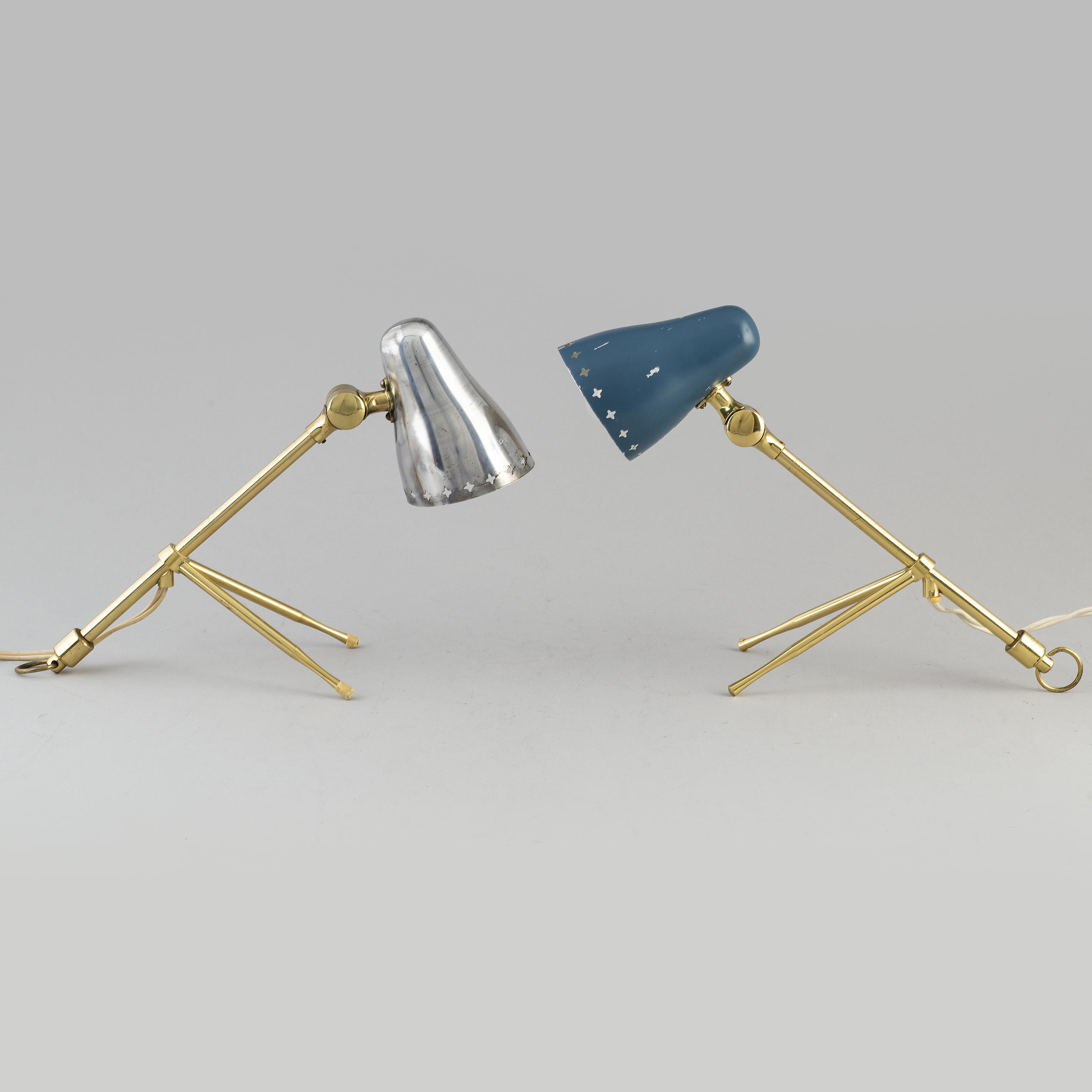 Mid-Century Modern Jean Boris Lacroix, Pair of Table/Wall Lights, 1950s For Sale