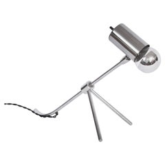 Jean Boris Lacroix Style Nickel-Plate Tripod Desk Lamp, 1960s