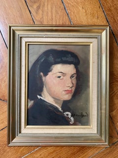 Portrait of a woman, oil on panel