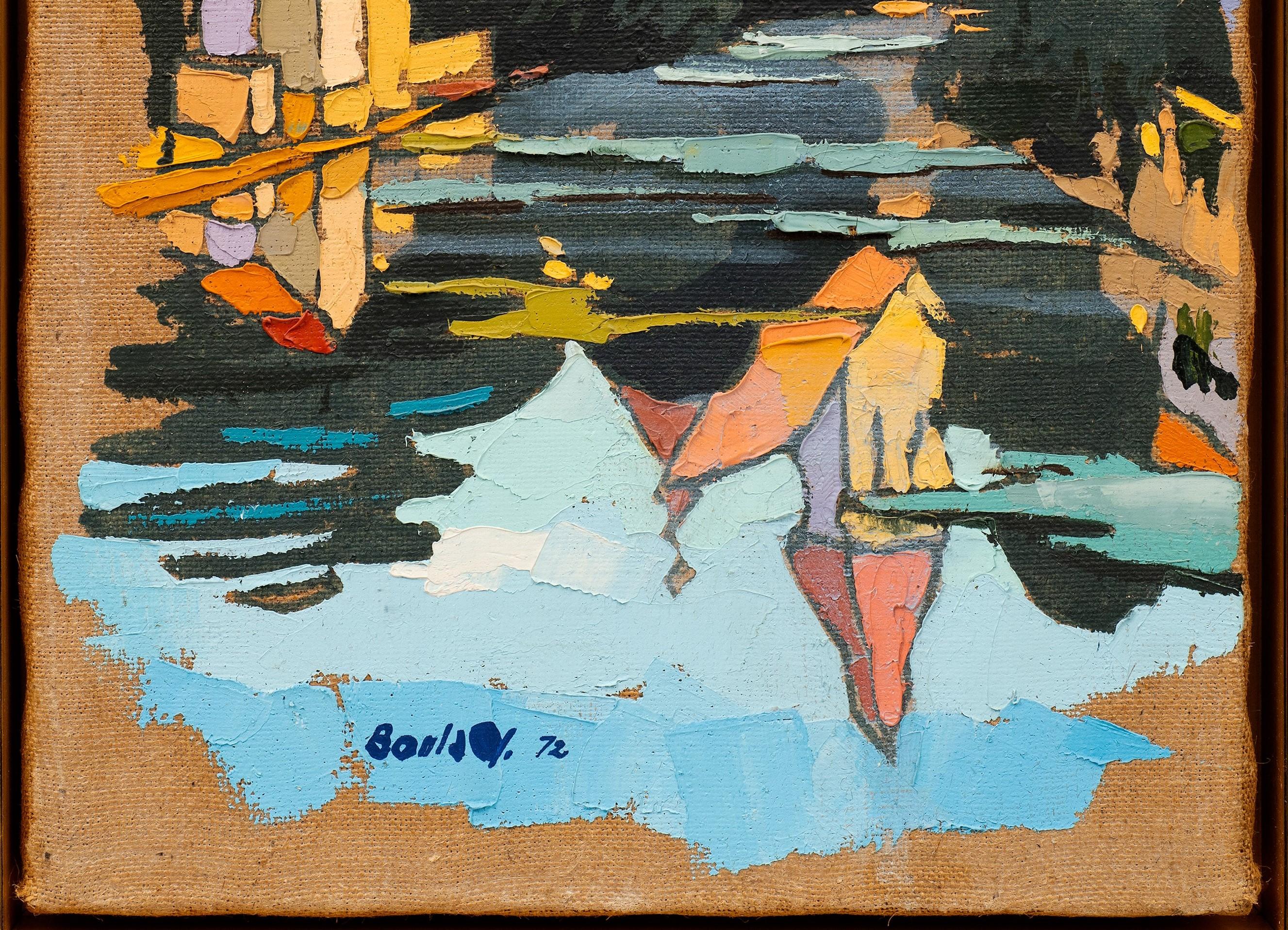 Paesaggio dipinto di Digione, Francia, Canale di Borgogna di Jean Boulay (1937-1994) A in vendita 3