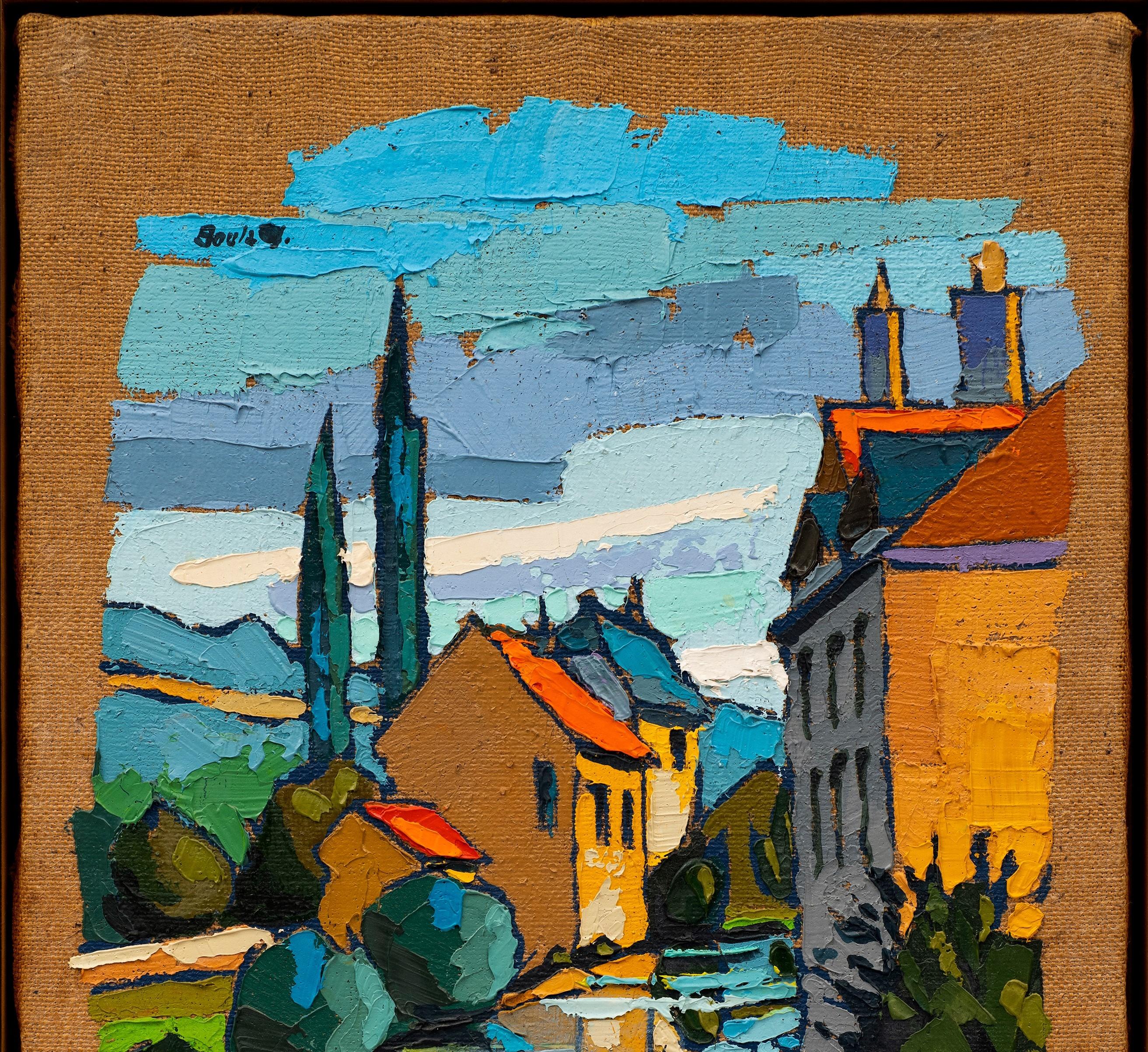 Peinture de paysage de Dijon, France, Canal de Bourgogne par Jean Boulay (1937-1994) B en vente 2