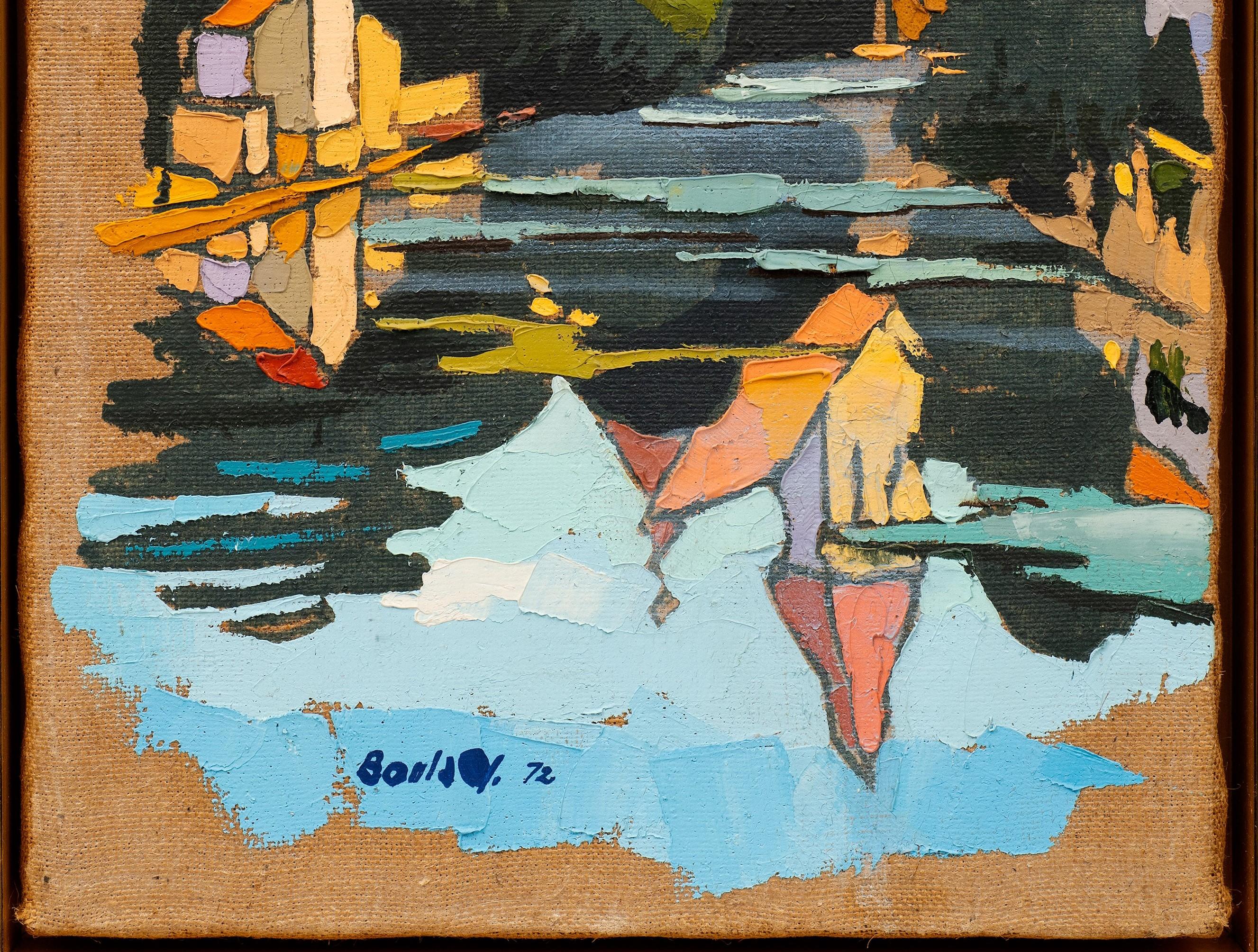 Peinture de paysage de Dijon, France, Canal de Bourgogne par Jean Boulay (1937-1994) B en vente 3