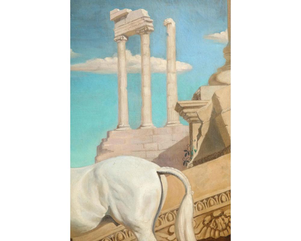 Jean Bowman (Américain, 1918-1994), portrait d'un cheval blanc arabe, 1947 en vente 4