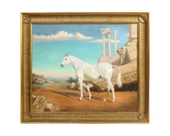 Jean Bowman (estadounidense, 1918-1994) "Árabe blanco" Retrato de un caballo 1947