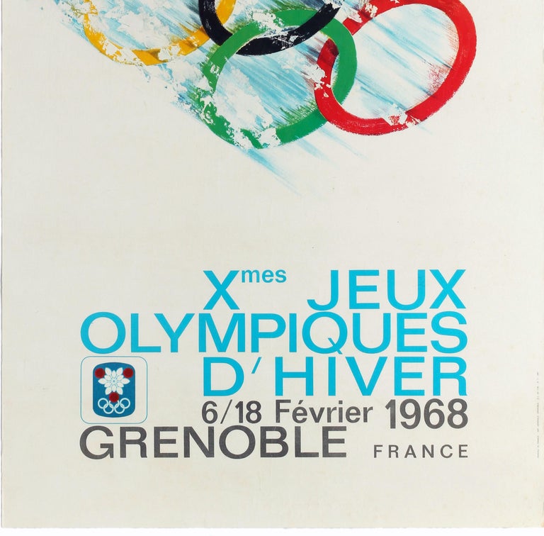 Jean Brian Original Vintage Poster 1968 Winter Olympic Games