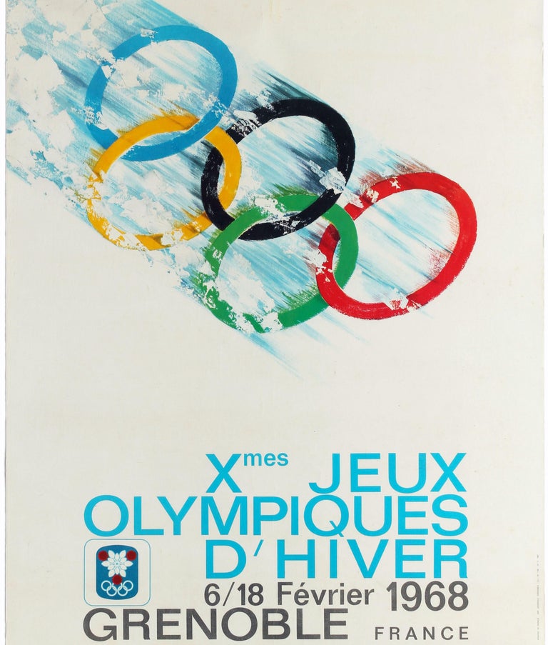 Jean Brian Original Vintage Poster 1968 Winter Olympic Games Grenoble Jeux Olympiques Sport For Sale At 1stdibs