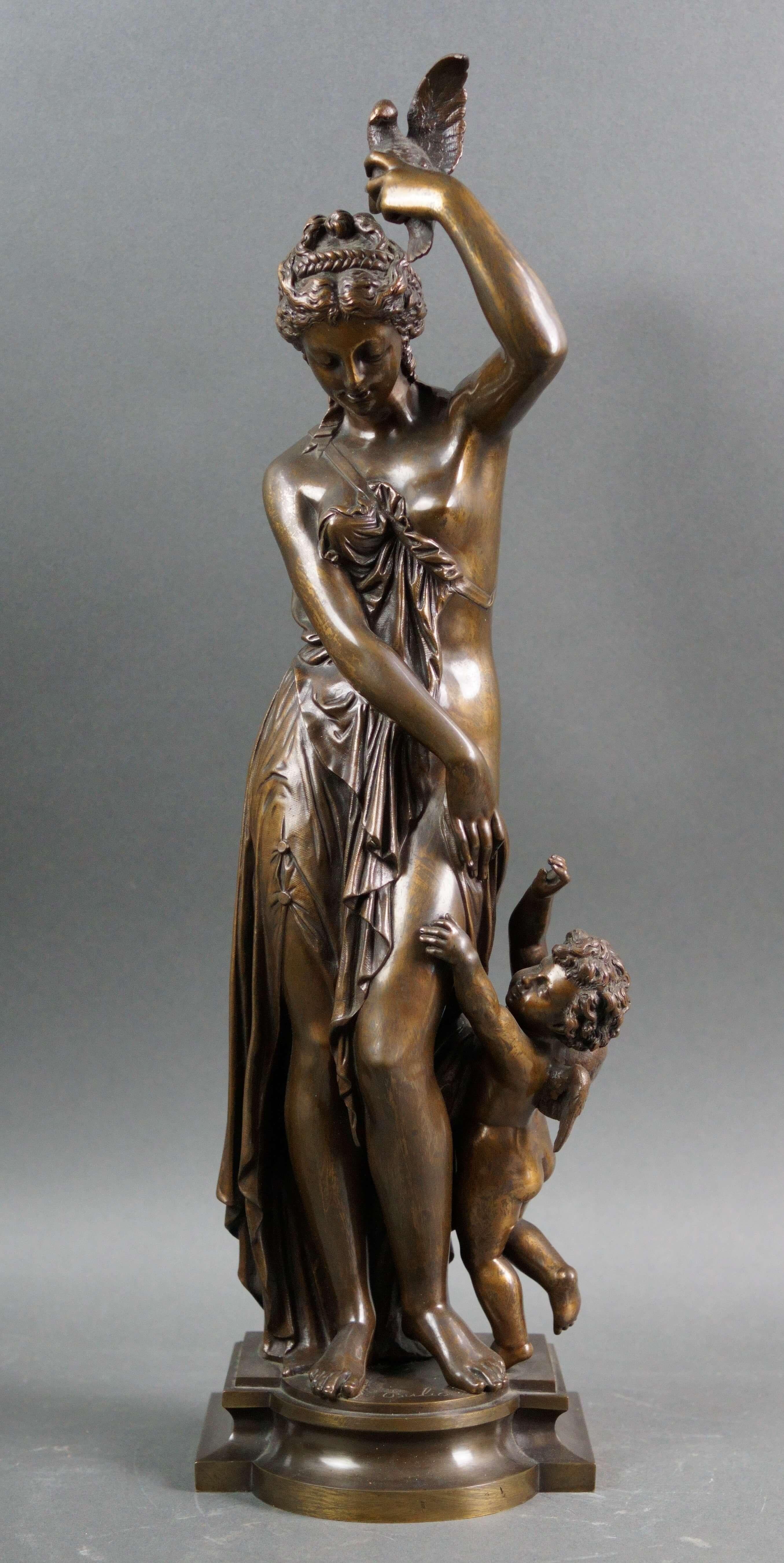 "Venus y el amor" Fundición SUSSE Fréres Grupo de bronce francés mediados del siglo XIX