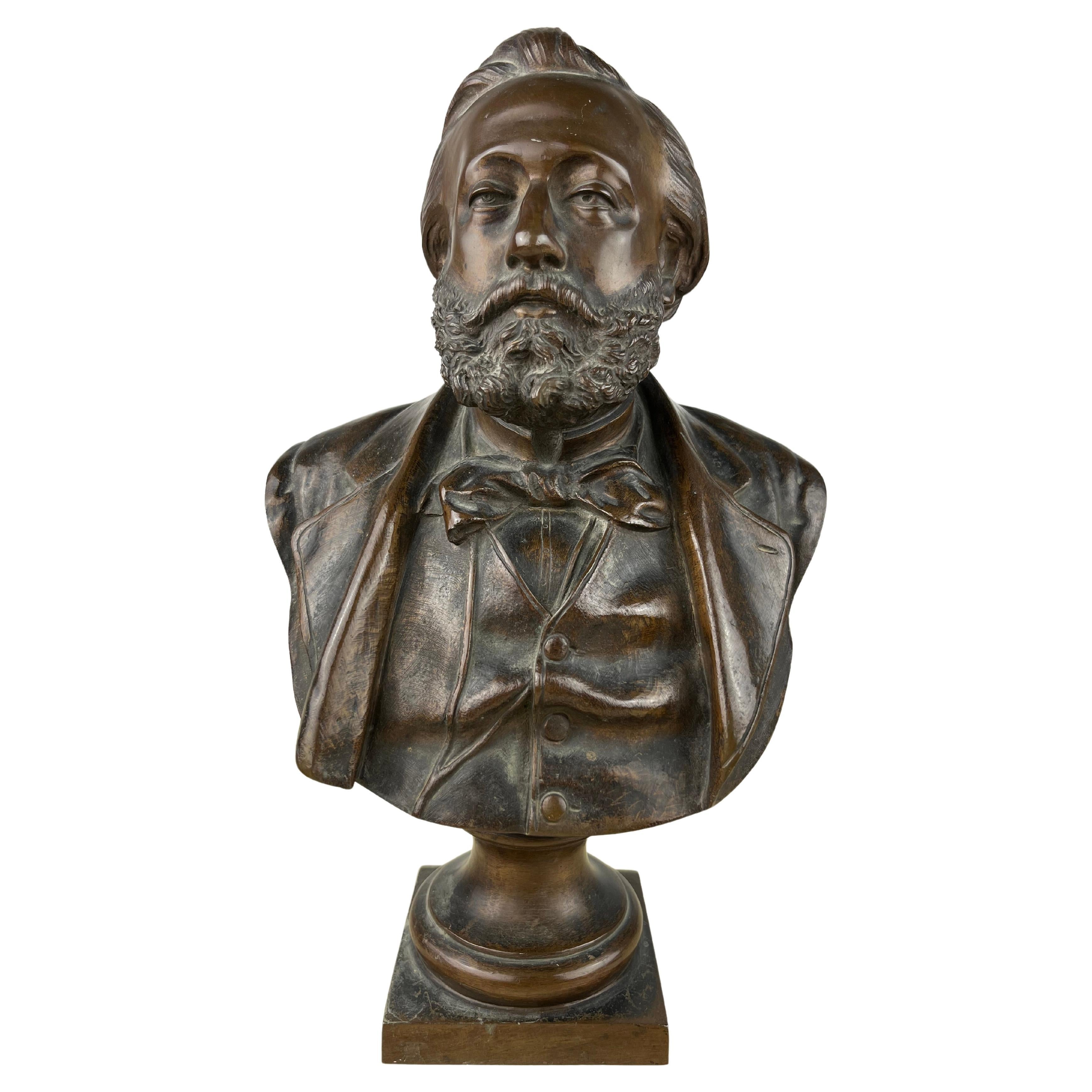 Jean Bulio, Bronzestatue von Léon Gambetta, Premierminister, Frankreich, 1930er Jahre im Angebot